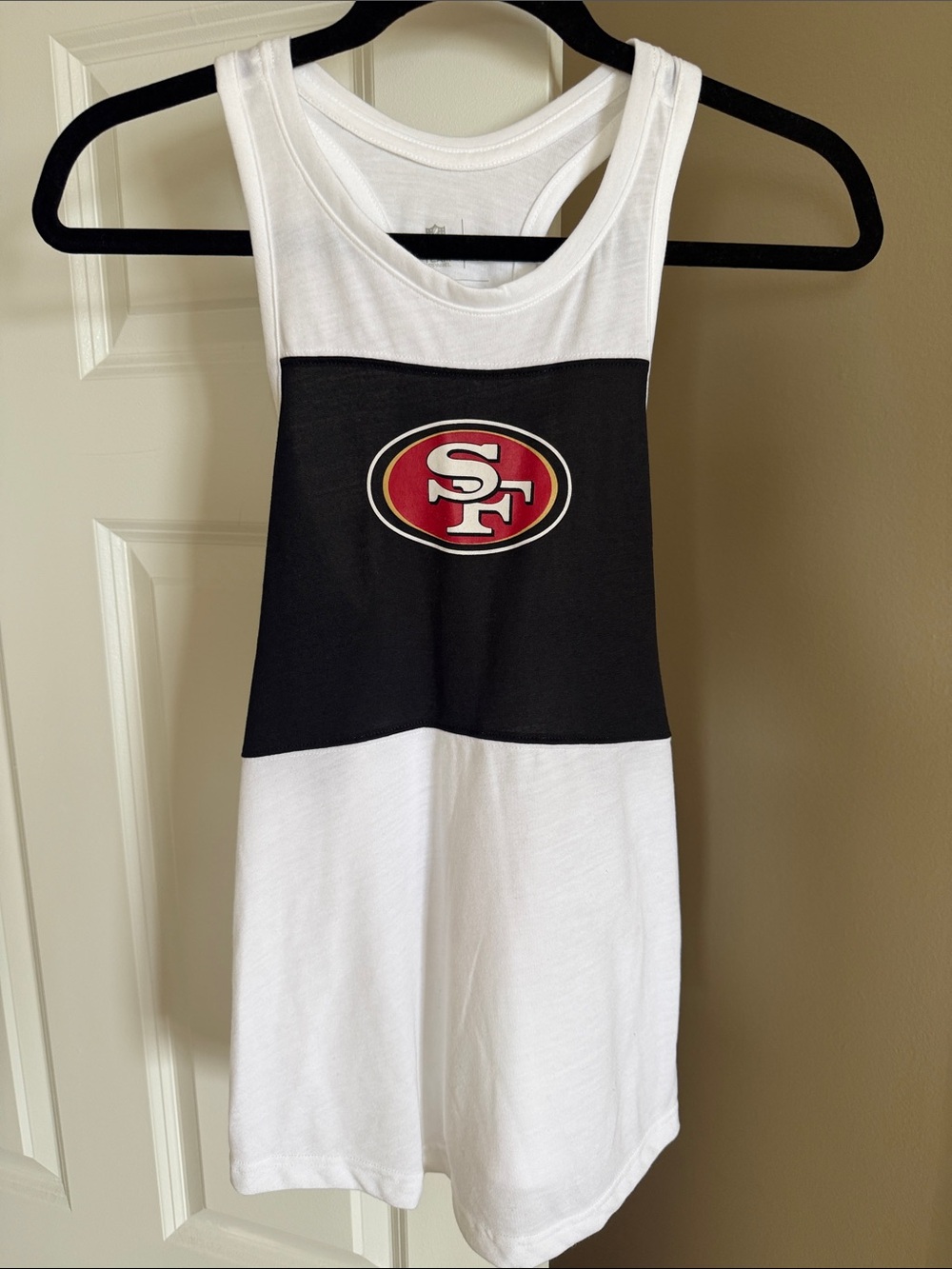 San Francisco 49ers' White & Black Tank with Team Logo